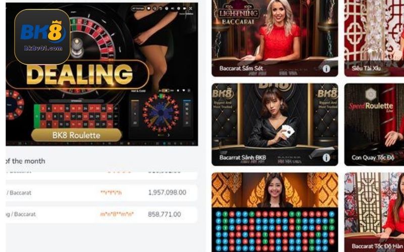 Live Casino BK8 là sự hợp tác với các nhà cung cấp game uy tín