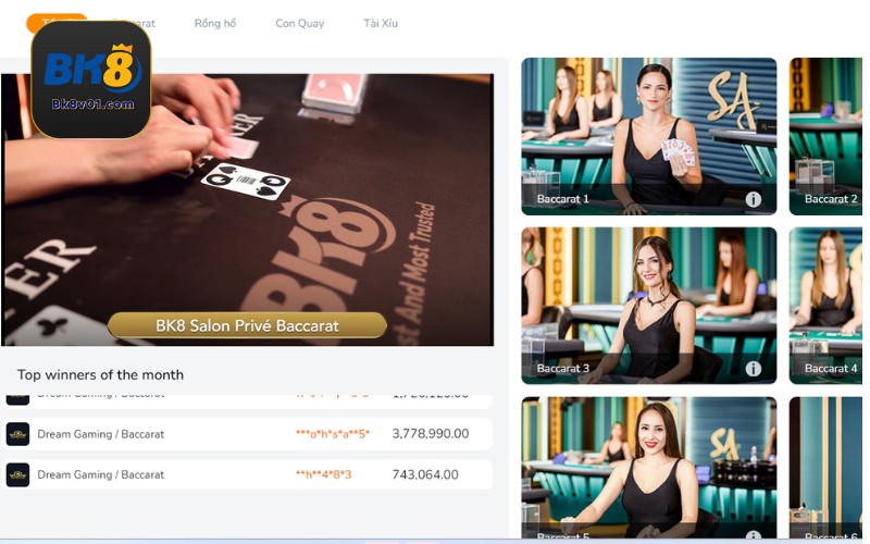 SA Gaming BK8 mang đến nhiều trò chơi đặc sắc