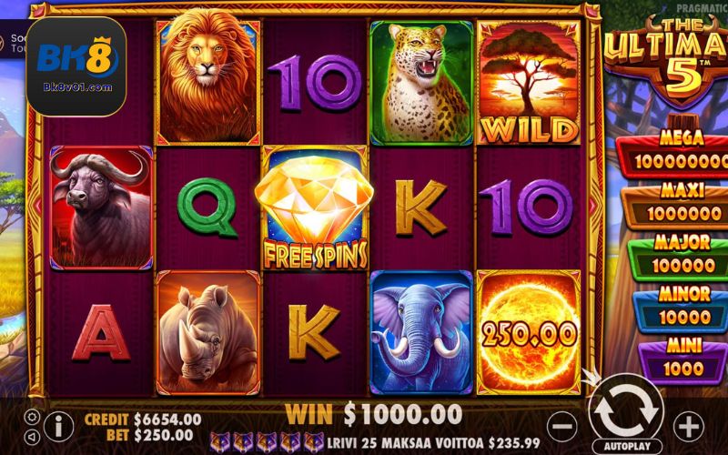 The Ultimate 5 mang đến sân chơi nổ hũ với hình ảnh động vật vui nhộn